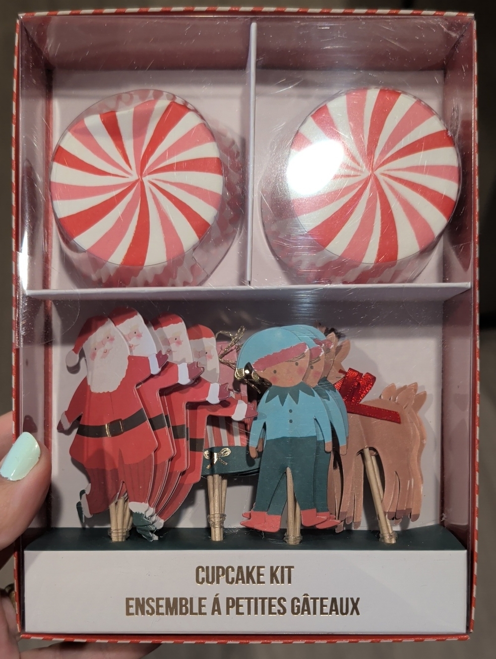 Holiday Cupcake Kit with Red & White Peppermint Liners